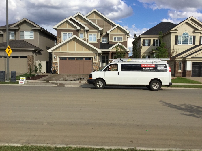 All Clean Services Van Parked on Client Property