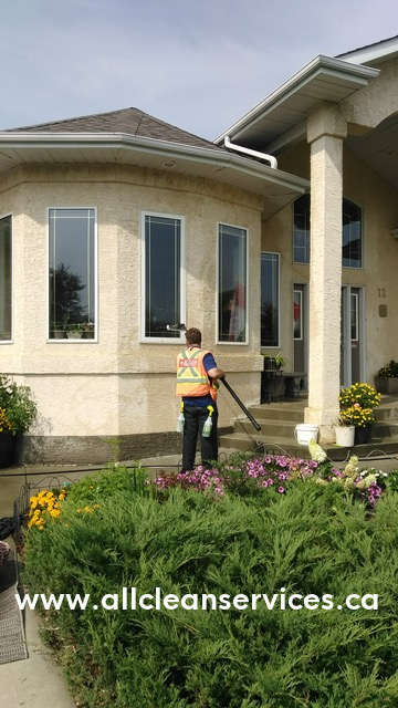 Window Washing in Progress